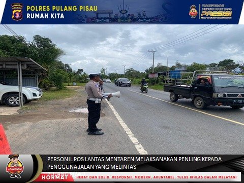 Tingkatkan Kesadaran Keselamatan Berlalu Lintas, Satlantas Polres Pulang Pisau Gelar Penerangan Keliling