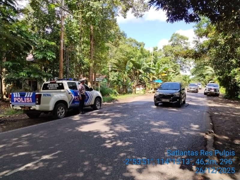 Sat Lantas Polres Pulang Pisau Laksanakan Patroli dan Pencegahan Laka Lantas di Daerah Rawan