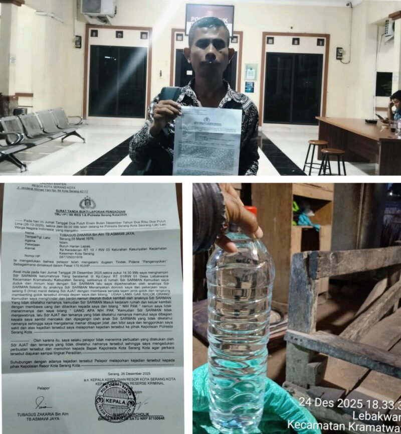 Wartawan Jadi Korban penganiayaan, Pengeroyokan Di Wilayah Kramatwatu Serang Banten (Foto: TargetNews.id/Red)