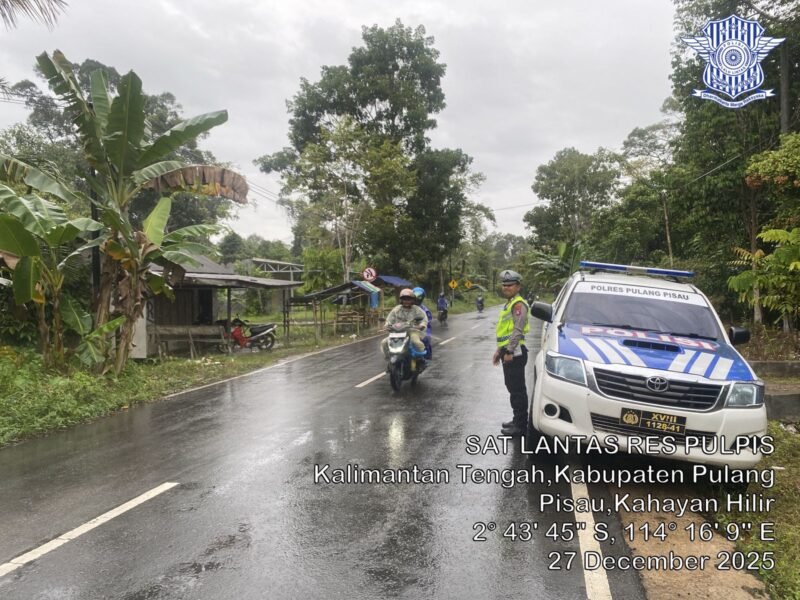 Sat Lantas Polres Pulang Pisau Laksanakan Patroli dan Pencegahan Laka Lantas di Daerah Rawan