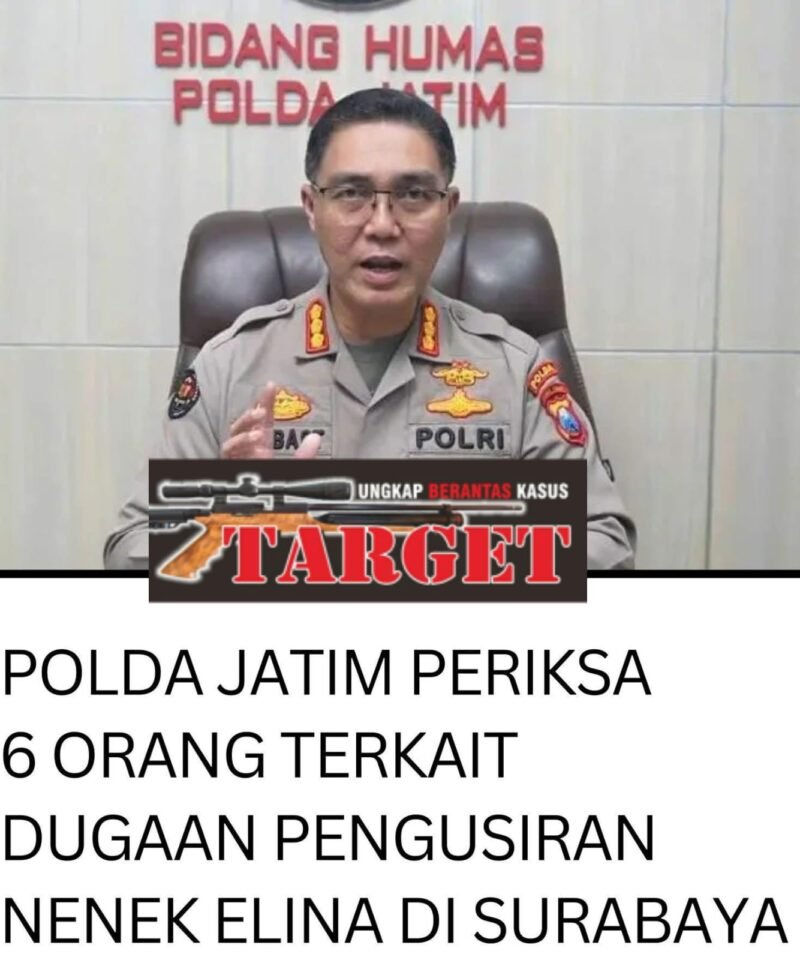 FOTO: POLDA JAWA TIMUR (JATIM) PERIKSA 6 ORANG TERKAIT DUGAAN PENGUSIRAN NENEK ELINA DI SURABAYA