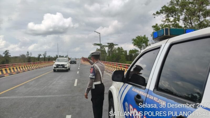 Patroli Daerah Rawan Laka, Satlantas Polres Pulang Pisau Tingkatkan Keselamatan Berlalu Lintas