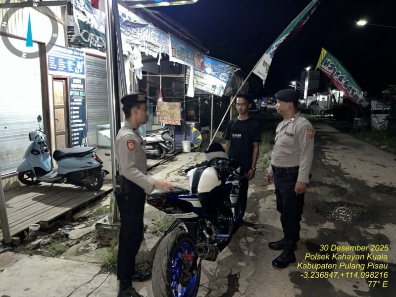 Polsek Kahayan Kuala giat KRYD berupa Patroli Kamtibmas guna Cegah Kriminalitas & Premanisme