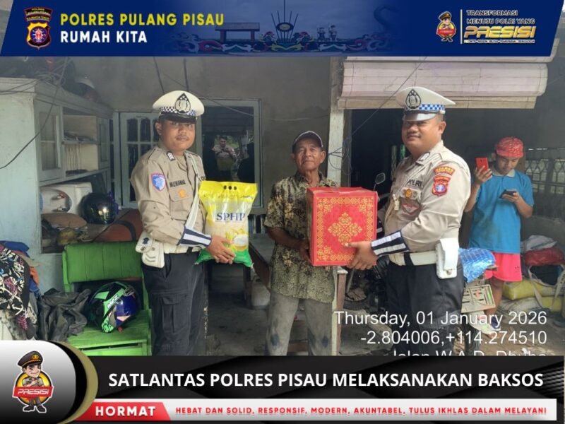 Satlantas Polres Pulang Pisau Gelar Bakti Sosial, Ringankan Beban Warga Kurang Mampu