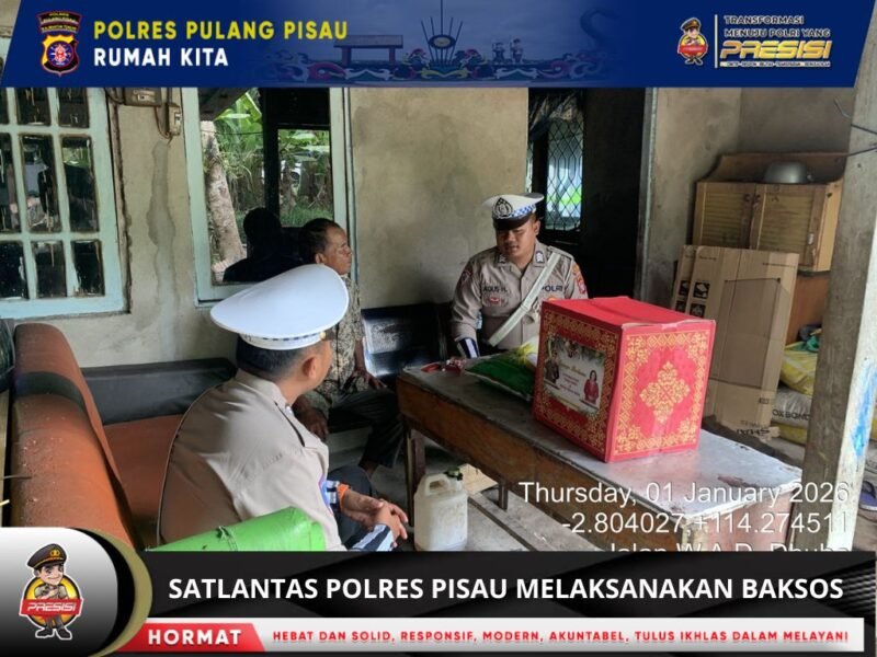 Humanis dan Peduli, Satlantas Polres Pulang Pisau Hadir di Tengah Warga Lewat Bakti Sosial