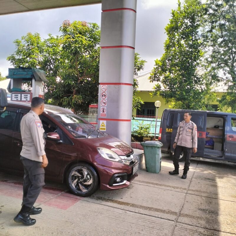 SAT BINMAS GIAT SAMBANG DI SPBU PULANG PISAU UNTUK JAGA KAMTIBMAS