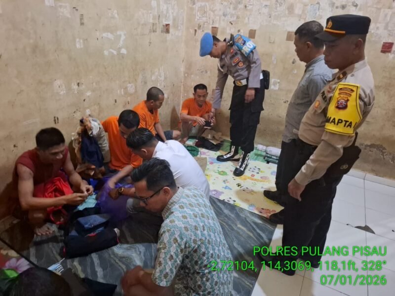 Sterilisasi Ruang Tahanan, Polres Pulang Pisau Lakukan Penggeledahan Mendadak