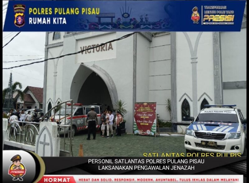 Pastikan Kelancaran Lalu Lintas, Satlantas Polres Pulang Pisau Kawal Ambulans Jenazah Warga Lintas Kabupaten