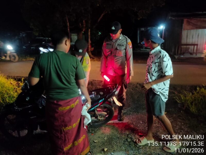 Personil Polsek Maliku Laksanakan Patroli Malam dengan Sasaran Pemukiman dan Pertokoan