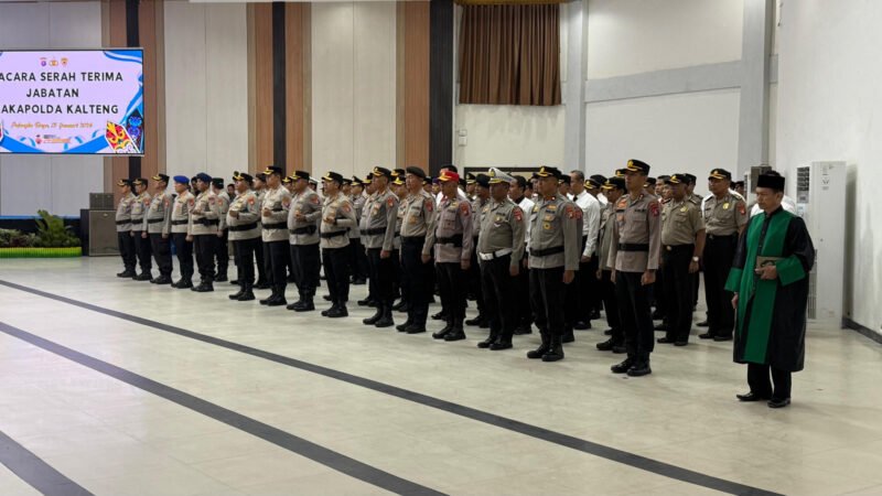 Kapolres Pulang Pisau Ikuti Prosesi Sertijab Wakapolda dan Pejabat Utama Polda Kalteng