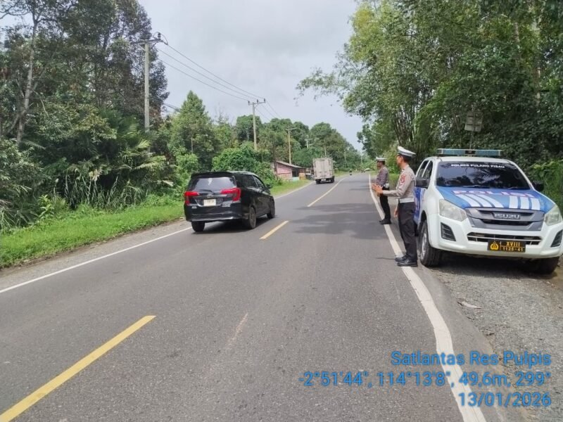 Satlantas Polres Pulang Pisau Intensifkan Patroli Daerah Rawan Laka, Wujudkan Kamseltibcarlantas