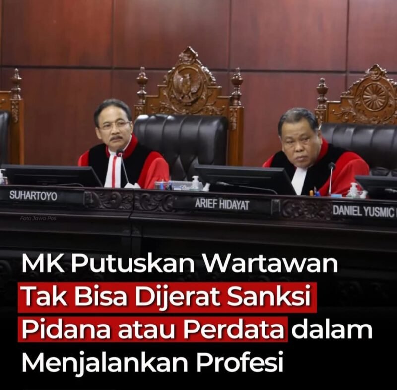 Foto: MK: Wartawan Tak Bisa Dijerat Pidana atau Perdata Saat Jalankan Tugas Jurnalistik
