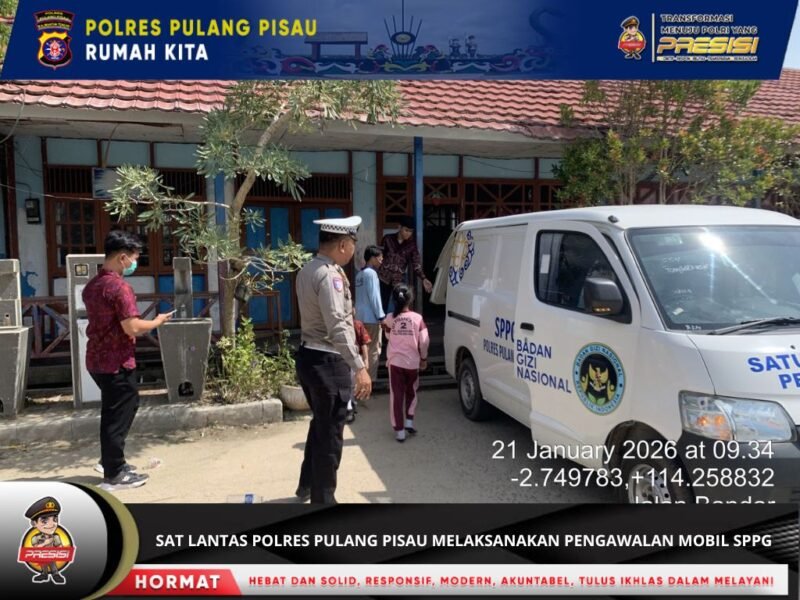 Satlantas Polres Pulang Pisau Pastikan Kelancaran Distribusi Satuan Pelayanan Pemenuhan Gizi