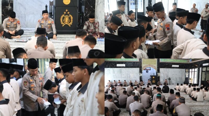 Foto: Dalam rangka meningkatkan keimanan dan ketakwaan kepada Tuhan Yang Maha Esa serta menumbuhkan kepedulian sosial, Polres Tegal melaksanakan kegiatan rutin pengajian dan santunan anak yatim yang dilaksanakan di Masjid Al-Muhammadi Polres Tegal, Kamis (22/1/2026).