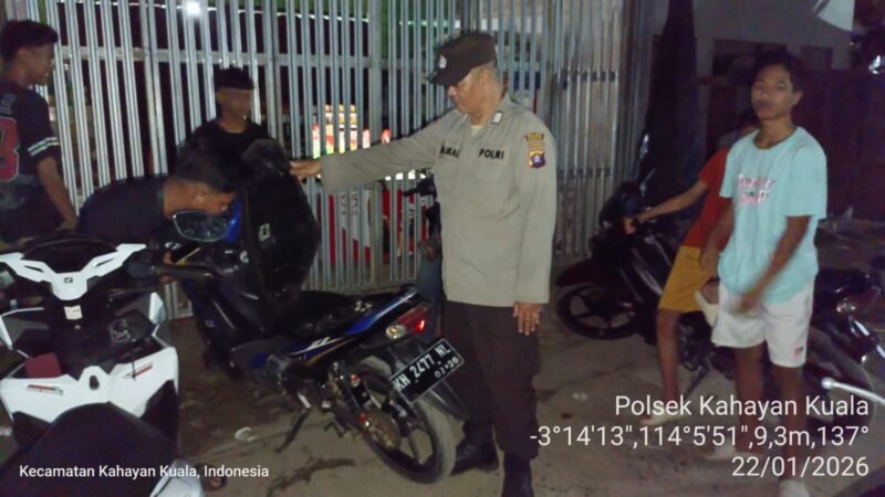 Polsek Kahayan Kuala giat KRYD berupa Patroli Kamtibmas guna Cegah Kriminalitas & Premanisme