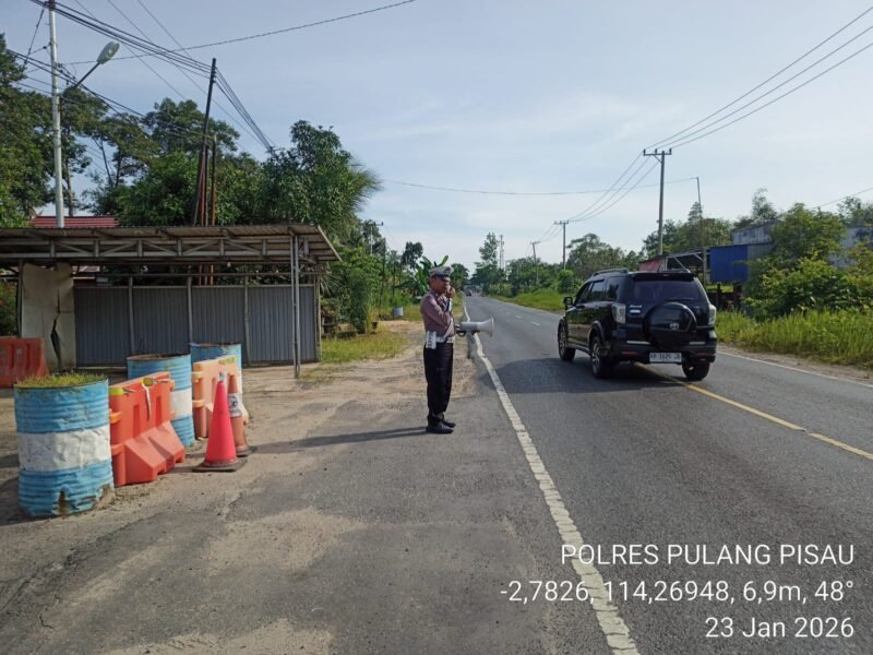 Penling di Jalur Ini, Sat Lantas Polres Pulang Pisau Ajak Masyarakat Tertib Berlalu Lintas