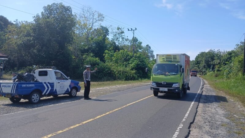 Penling di Jalur Ini, Sat Lantas Polres Pulang Pisau Ajak Masyarakat Tertib Berlalu Lintas