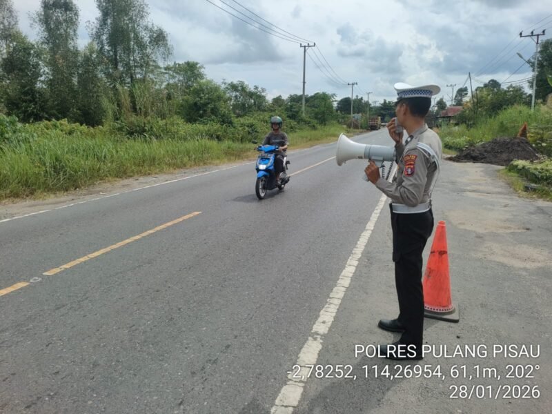 Edukasi Keselamatan Berlalu Lintas kepada Masyarakat, Satlantas Polres Pulang Pisau Gelar Penling