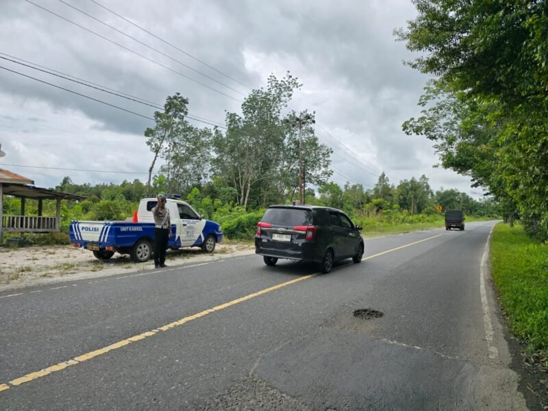 Cegah Laka Lantas, Satlantas Polres Pulang Pisau Patroli Jalur Black Spot