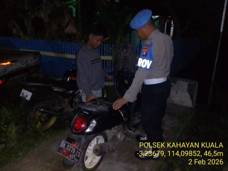 Polsek Kahayan Kuala giat KRYD berupa Patroli Kamtibmas guna Cegah Kriminalitas & Premanisme