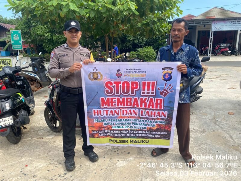 Sampaikan Imbauan Kamtibmas Kepada Masyarakat oleh Personel Polsek Maliku