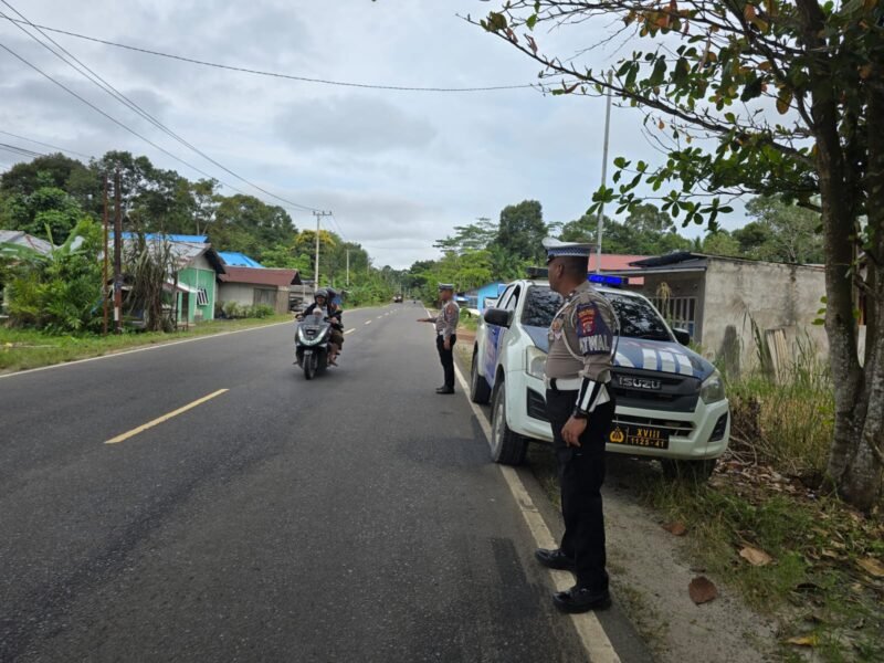 Tekan Angka Kecelakaan, Satlantas Polres Pulang Pisau Patroli di Lokasi Rawan Laka