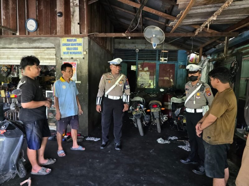 Polantas Menyapa pemilik Bengkel di Pulang Pisau, Antisipasi Balap Liar saat Ramadhan