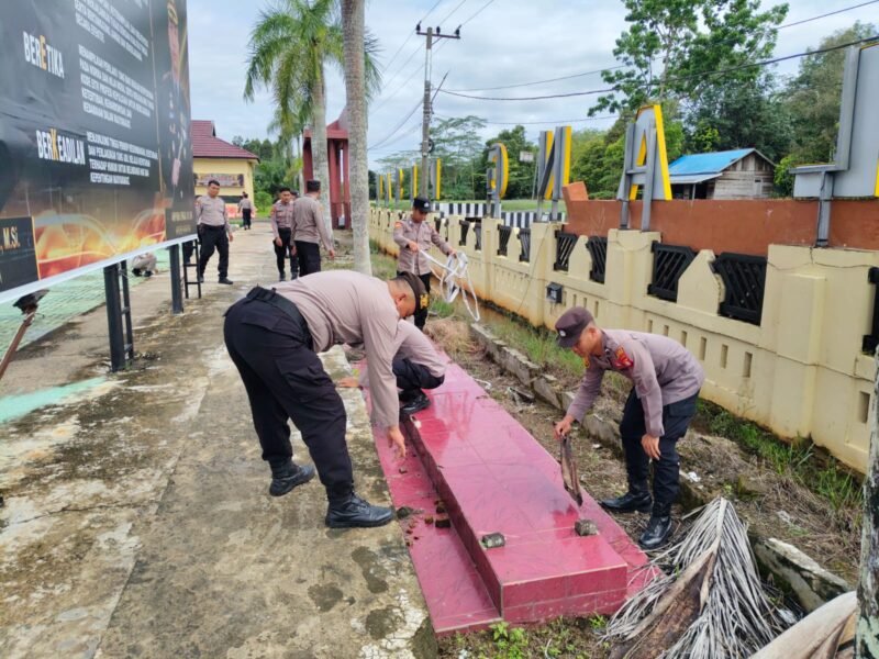 Implementasi Program ASRI, Polres Pulang Pisau Kompak Bersihkan Mako Usai Apel