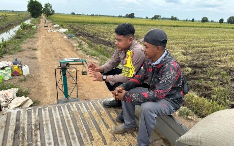 Bhabinkamtibmas Food Estate Melaksanakan Cek Sawah untuk Pengawasan Keamanan dan Ketahanan Pangan