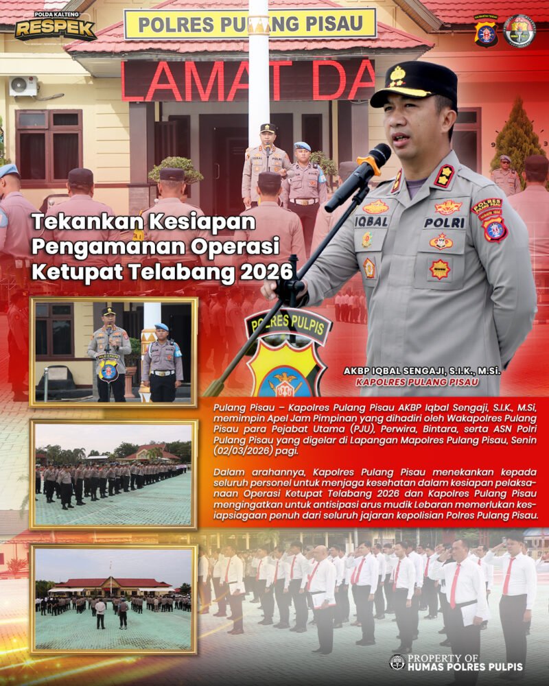 Apel Jam Pimpinan, Kapolres Pulpis Tegaskan Kesiapsiagaan Sambut Operasi Ketupat 2026