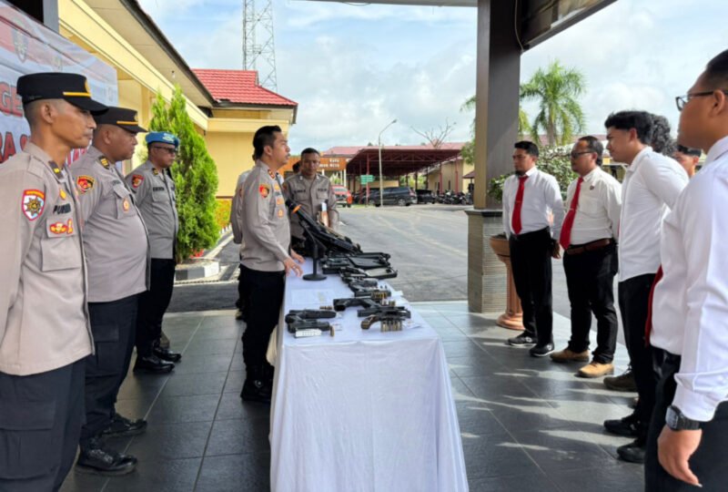 Cegah Penyalahgunaan, Polres Pulang Pisau Periksa Senjata Api Seluruh Personel