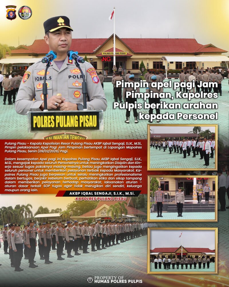 Pimpin Apel Pagi, Kapolres Pulang Pisau Tekankan Disiplin dan Pelayanan Terbaik bagi Masyarakat