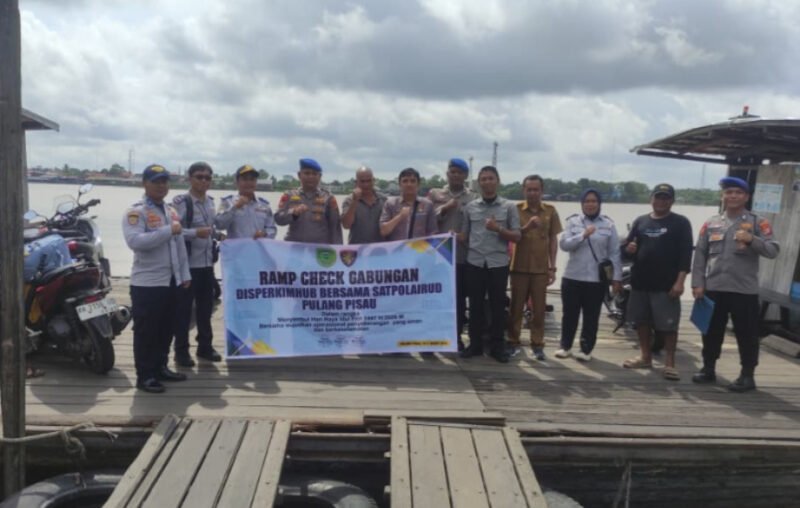 Jamin Kenyamanan Pemudik, Polres Pulpis dan Disperkimhub Cek Alat Keselamatan Kapal Feri
