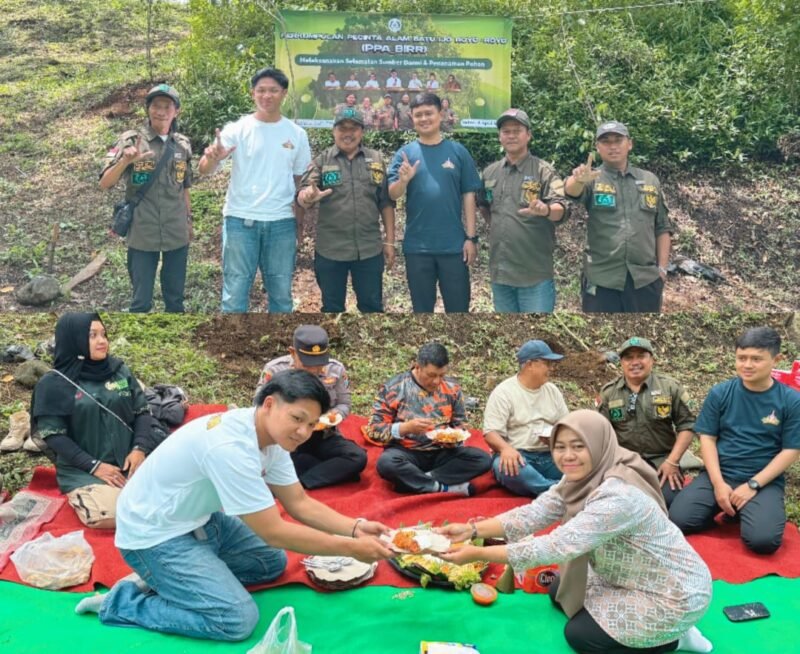 Foto ist: Perwakilan manajemen Distinasi Wisata Mikutopia turut hadir selamatan Sumber Darmi dan penanaman pohon.