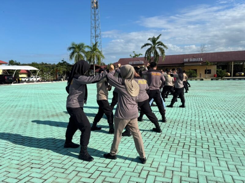 Tingkatkan Kemampuan Personel, Polres Pulang Pisau Gelar Latihan Beladiri Polri