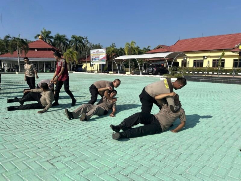 Tingkatkan Kemampuan Personel, Polres Pulang Pisau Gelar Latihan Beladiri Polri