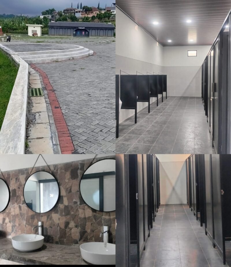 Foto ist: Pembangunan Rest Area Desa Punten Kota Batu sudah hampir mendekati sempurna.