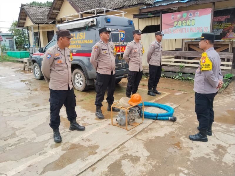 Antisipasi Karhutla, Polsek Pandih Batu Gelar Apel Siaga dan Cek Sarpras Mesin Robin