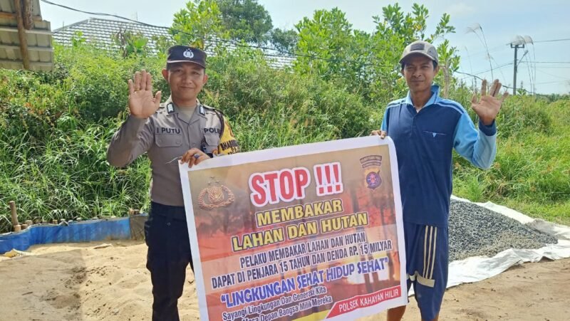 Cegah Karhutla, Polsek Kahayan Hilir Gencarkan Sosialisasi Larangan Bakar Hutan dan Lahan di Desa Buntoi
