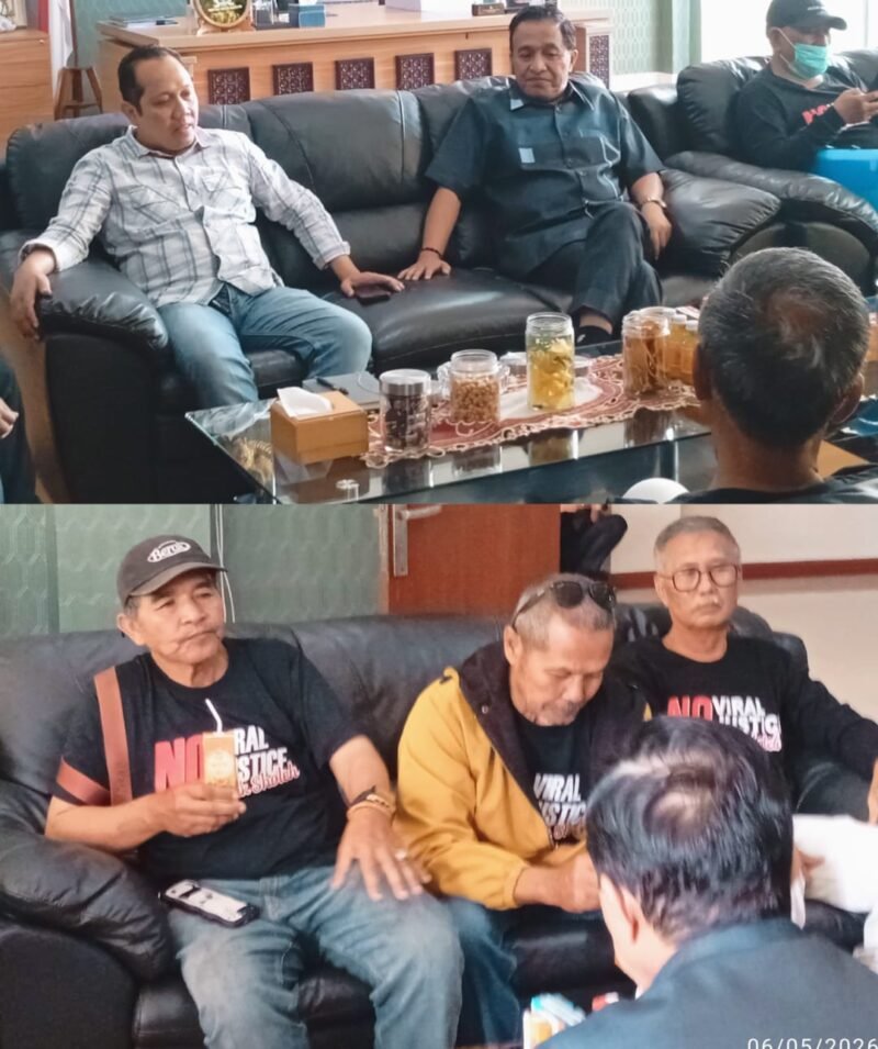 Foto ist : Ketua DPRD HM.Didik Subiyanto,SH dan Wakil Ketua Ludi Tanarto ,menerima audensi Kelompok Cak Soleh No Viral No Justic 