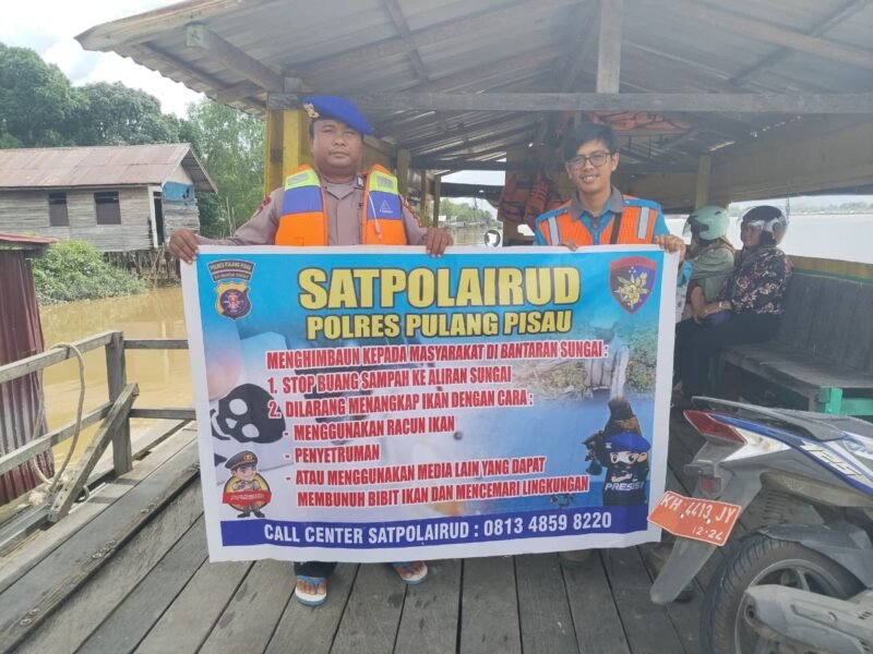 Satpolairud Polres Pulpis Edukasi Warga Bantaran Sungai Cegah Karhutla