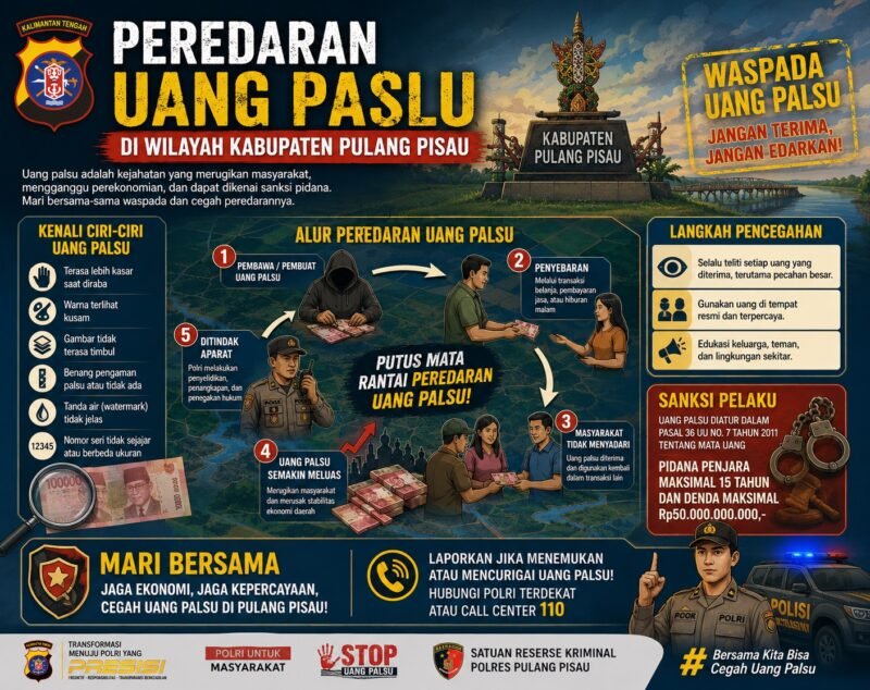 Polres Pulang Pisau Ingatkan Warga Waspada Peredaran Uang Palsu
