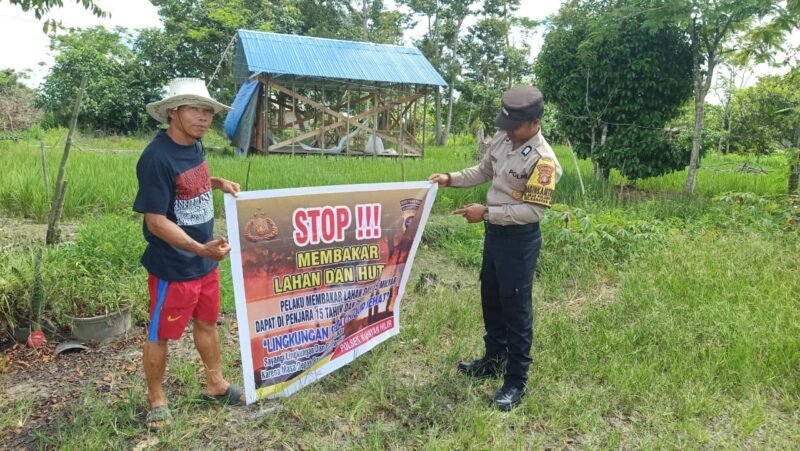 Cegah Karhutla, Polsek Kahayan Hilir Sosialisasi Larangan Bakar Hutan dan Lahan