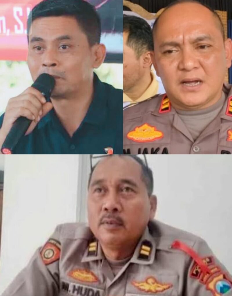 Foto ist: Dua PJU baru Polres Batu, kiri Kasatreskrim AKP. Zaenal Arifin,SH. dan kanan. Kasatlantas AKP. Matheus Jaka Iswantara,SH,MH. Bawah: Ps.Kasi Humas Iptu.M.Huda Rohman.