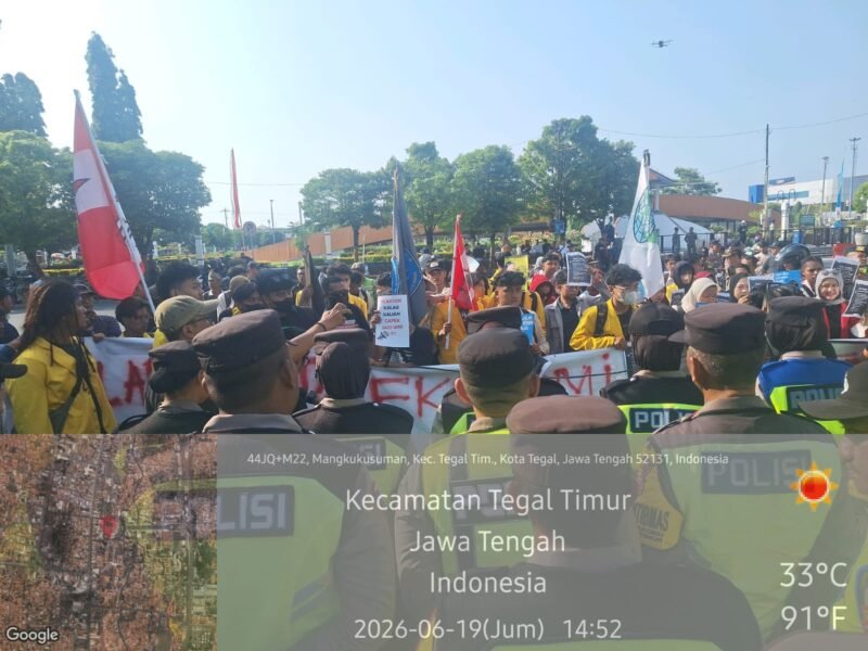Aliansi Mahasiswa Tegal Raya Gelar Aksi Unjuk Rasa di Kota Tegal, Situasi Berlangsung Aman dan Kondusif