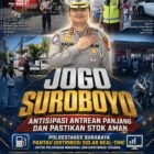 Foto: Personel Satuan Lalu Lintas (Satlantas) Polrestabes Surabaya menggelar patroli rutin ke seluruh Stasiun Pengisian Bahan Bakar Umum (SPBU) di Wilayah Kota Surabaya