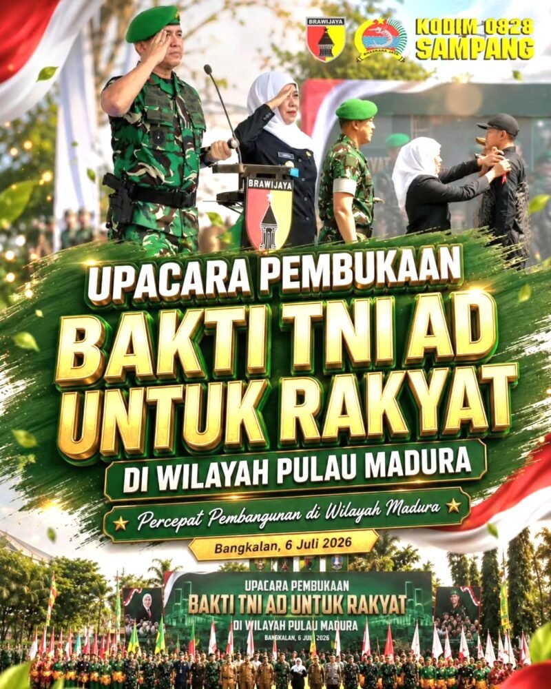 Foto: Kodim 0828/Sampang, TNI Angkatan Darat resmi memulai Karya Bhakti Skala Besar Tahun 2026 di wilayah Pulau Madura