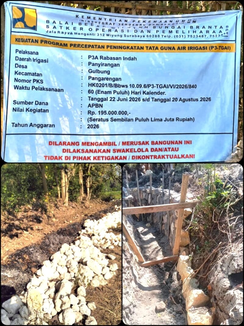 Foto: Pelaksanaan Program Percepatan Peningkatan Tata Guna Air Irigasi (P3-TGAI) Tahun Anggaran 2026 di Desa Sogian, Kecamatan Omben, Kabupaten Sampang,