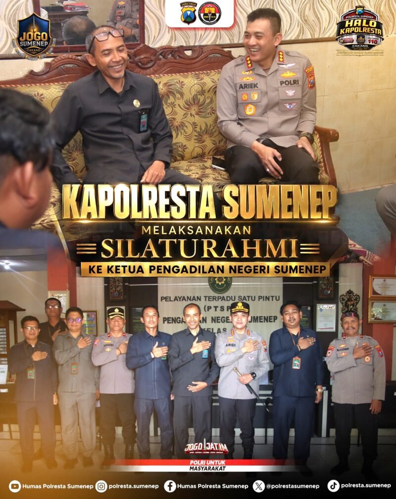 Kapolresta Sumenep Wujud Sinergi Antarlembaga, Silaturahmi Ketua Pengadilan Negeri Sumenep (Foto: TargetNews.ID/Istimewah)