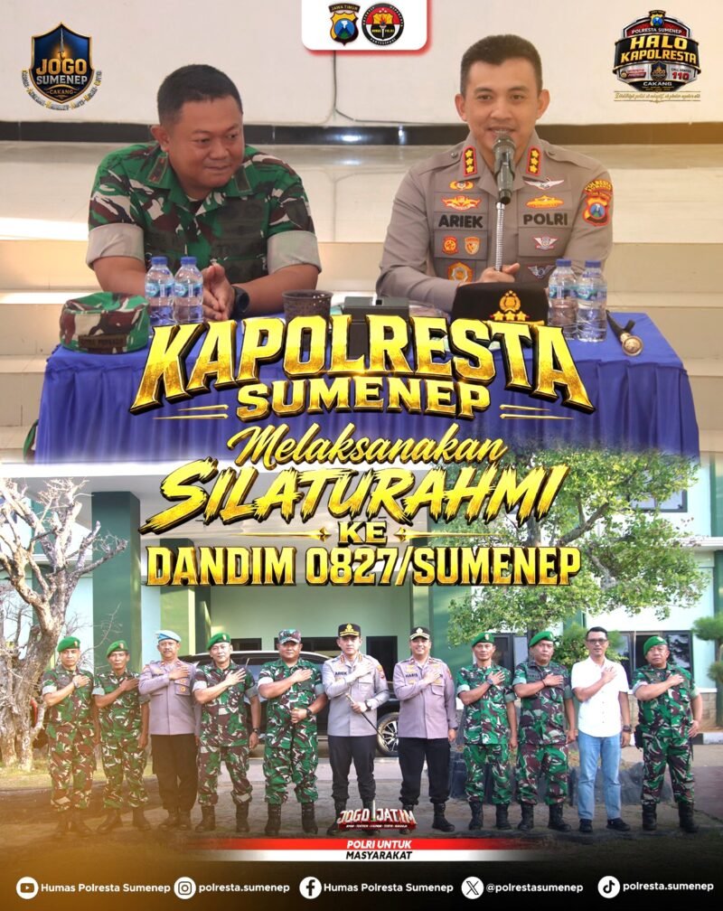wujud sinergitas soliditas antara TNI dan Polri, Kapolresta Sumenep Kombes Pol. Ariek Indra Sentanu, S.H., S.I.K., M.H (Foto: TargetNews.ID/Istimewah)